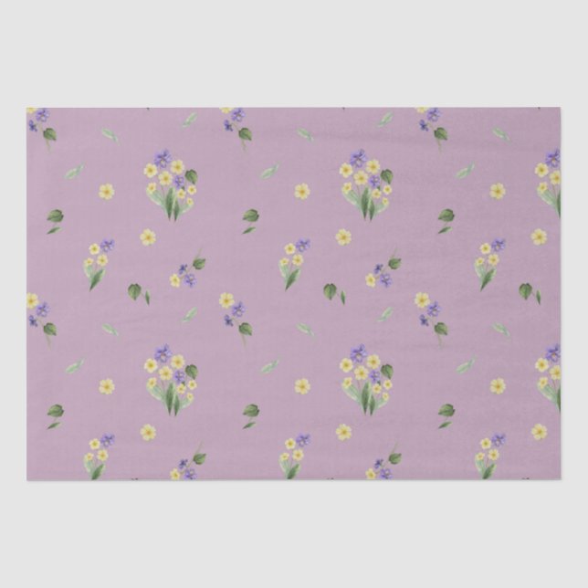 Februar Geburtsmonat Blume Primrose Violet Seidenpapier (Vorderseite)