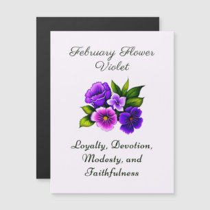 Februar Geburtsmonat Blume Violet Delicate Magnetkarte