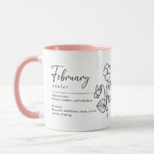Februar Geburtsmonat Blume Violet Minimalistisch