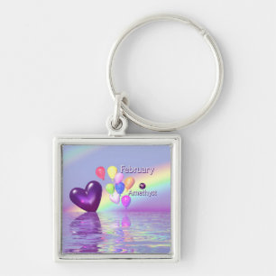 Februar Geburtstag Amethyst Herz Schlüsselanhänger