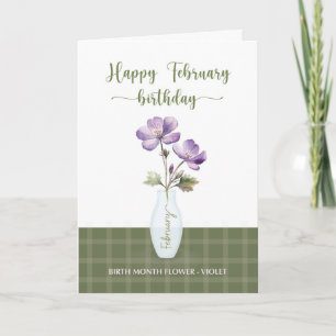 Februar Geburtstag Monat Blume Violet Karte