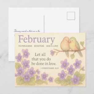 Februar Geburtstags-Blumen-Inspirations-Geburtsmon Postkarte