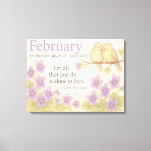 Februar Geburtstags Florale Inspirierende Geburtsm Leinwanddruck