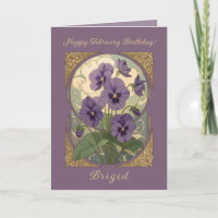 Februar Geburtstagsblume Veilchen Viola Jugendstil