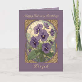Februar Geburtstagsblume Veilchen Viola Jugendstil Karte