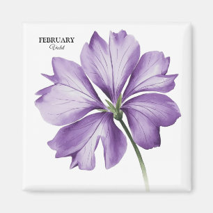 Februar Geburtstagsfeier Blume: Violett Personalis Magnet