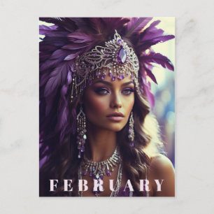 *~* FEBRUAR Headdress AP53 Boho AMETHYST Postkarte