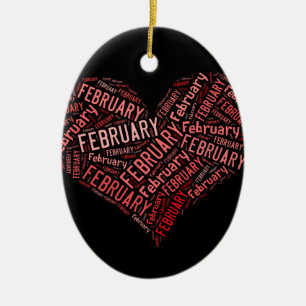 Februar Heart Keramik Ornament