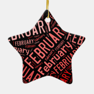 Februar Heart Keramik Ornament
