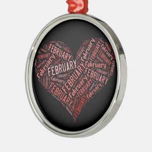 Februar Heart Ornament Aus Metall