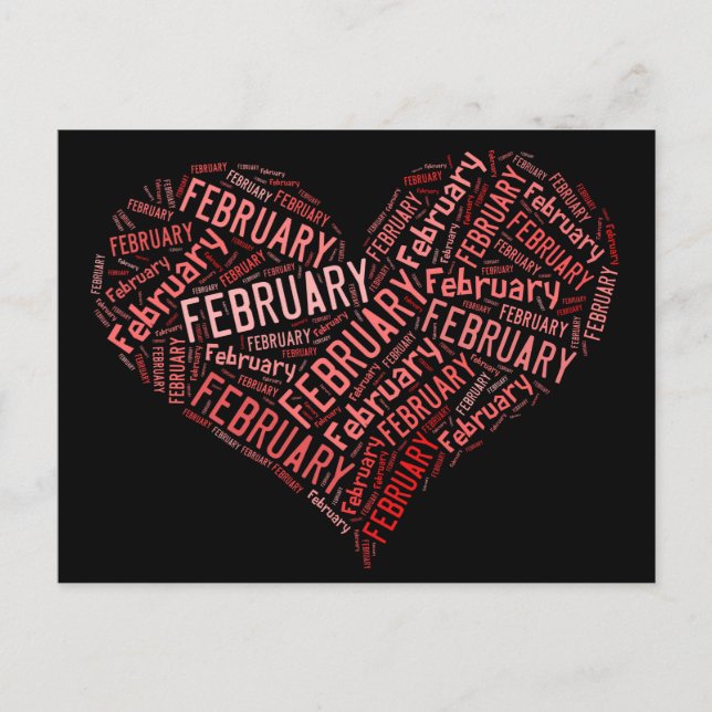 Februar Heart Postkarte (Vorderseite)