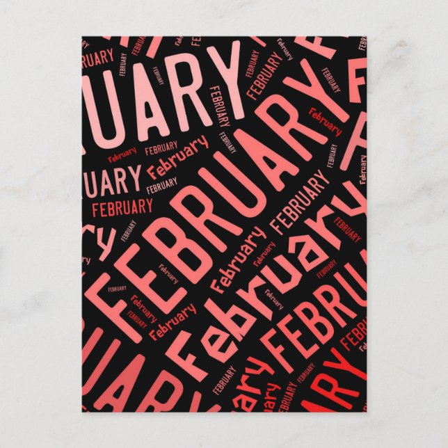 Februar Heart Postkarte (Vorderseite)