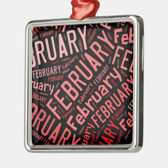 Februar Heart Silbernes Ornament (Links)