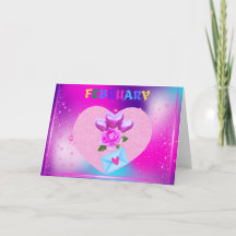 Februar Herzmonat Grußkarte