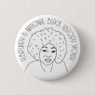 Februar ist der Monat der schwarzen Nationalgeschi Button