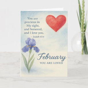 Februar Liebe mit herzförmiger inspirierender flor Feiertagskarte