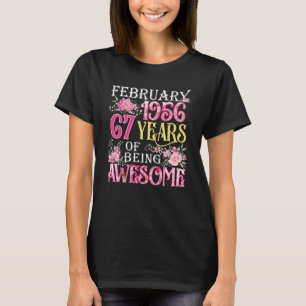 Februar Mädchen 1956 67. Geburtstag 67 Jahre alt T-Shirt