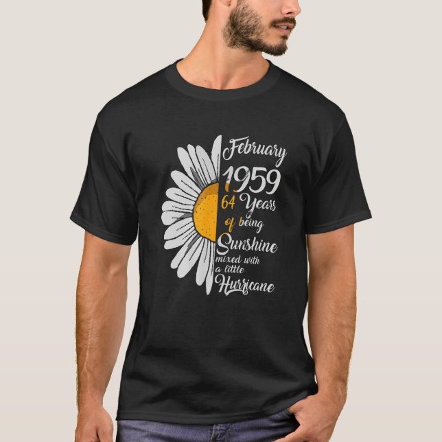 Februar Mädchen 1959 Shirt 64. Geburtstagsgeschenk (Vorderseite)