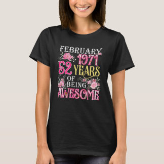 Februar Mädchen 1971 52. Geburtstag 52 Jahre alt T-Shirt