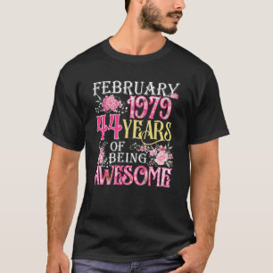 Februar Mädchen 1979 44. Geburtstag 44 Jahre alt T-Shirt