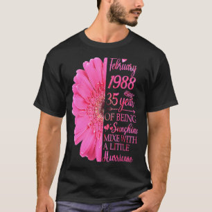 Februar Mädchen 1988 35 Jahre alt 35. Geburtstag T-Shirt