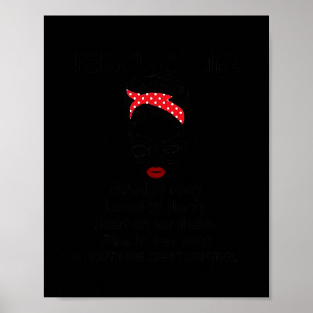 Februar Mädchen von vielen geliebt von viel Herz g Poster (Vorne)