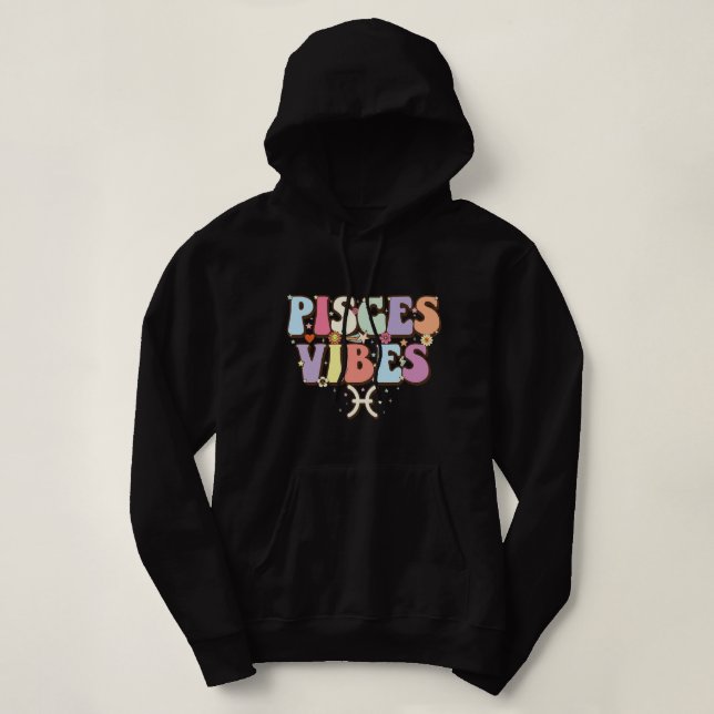 Februar März Geburtstag Astrologie Groovy Pisces Z Hoodie (Design vorne)