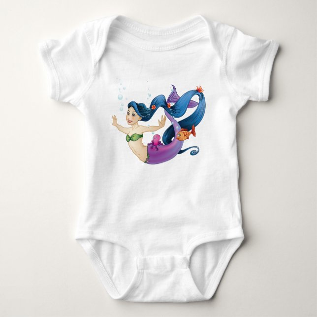 Februar Mermaid Baby Strampler (Vorderseite)