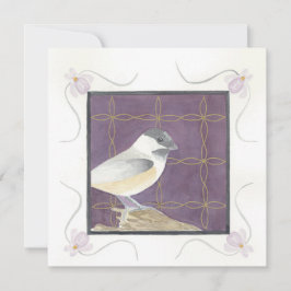 Februar; Veilchen & Chickadee; Grußkarte Karte