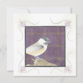 Februar; Veilchen & Chickadee; Grußkarte Karte