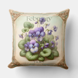 Februar Veilchen Geburtstagsblume Symbolik Botanis Kissen