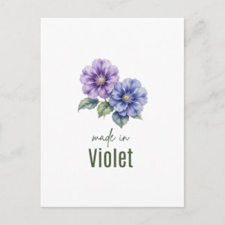 Februar Veilchen Geburtstagsblumen Wandkunst Wasse Postkarte
