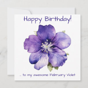 Februar Violet Feiertagskarte
