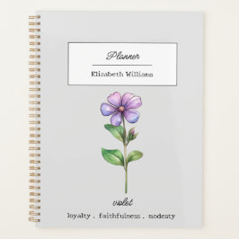 FEBRUAR VIOLET GEBURTSBLUME PERSONALISIERT PLANER