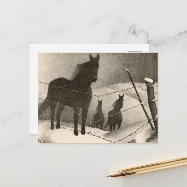 Februar von Grant Wood Feiertagspostkarte (Vorderseite/Rückseite Beispiel)