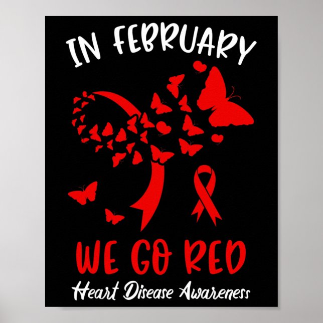 Februar Wir gehen Red American Heart Disease Aware Poster (Vorne)