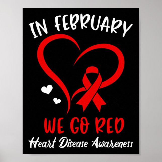 Februar Wir gehen Red American Heart Disease Aware Poster (Vorne)