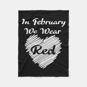 Februar Wir tragen Red Awareness Disease Heart Fleecedecke