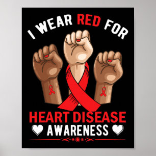 Februar Wir tragen Red Heart Disease Awareness Ame Poster
