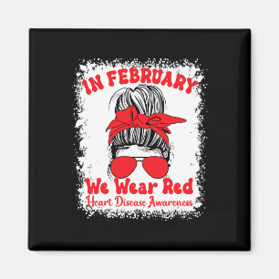 Februar Wir tragen Red Heart Disease Awareness Mes Magnet