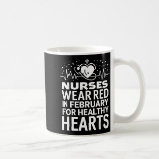 Februar Wir Tragen Rot Herzkrankheit Bewusstsein C Kaffeetasse