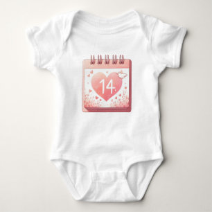 February 14th Valentine's Day Baby Strampler
