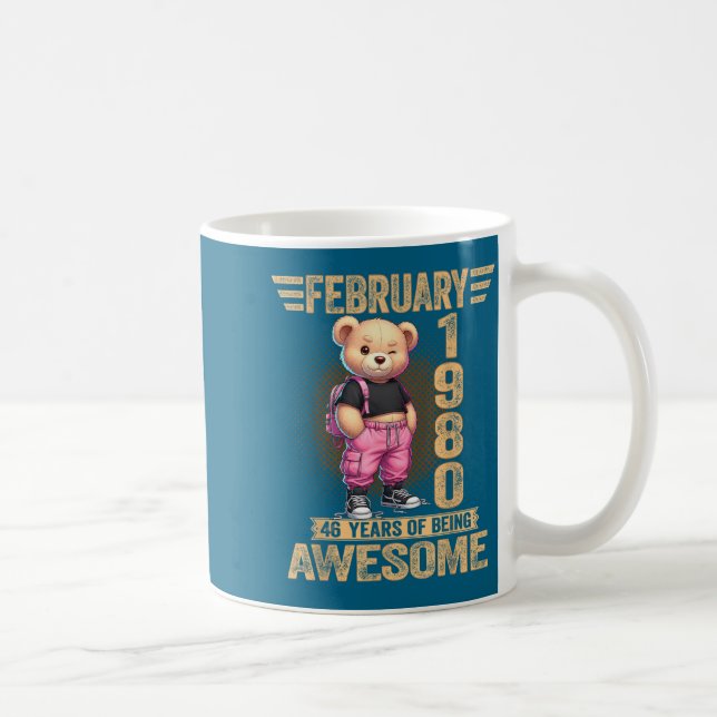 February 1980 46th Birthday 46 Year Teddy Bear Bei Kaffeetasse (Rechts)