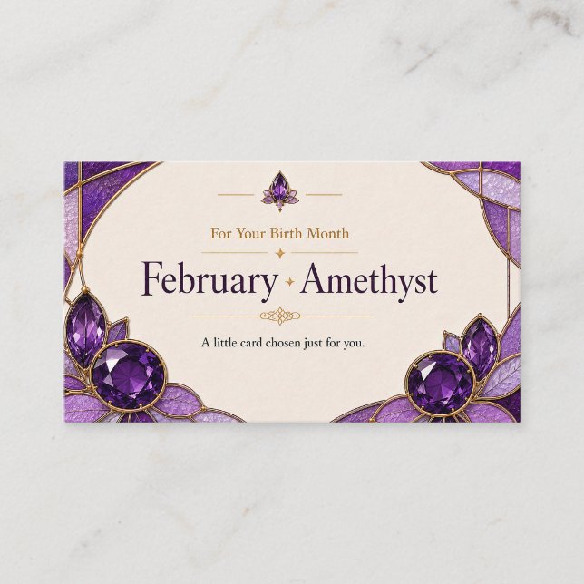 February Amethyst Birthstone Customer Connection S Visitenkarte (Von Creator hochgeladen)
