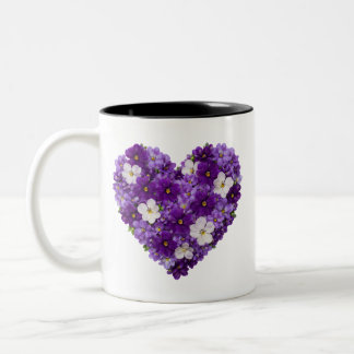 February Birth Flower Sweet Violet Heart Zweifarbige Tasse