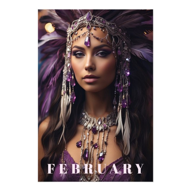 *~* FEBRUARY Headdress Boho AMETHYST AP53 Fotodruck (Vorne)