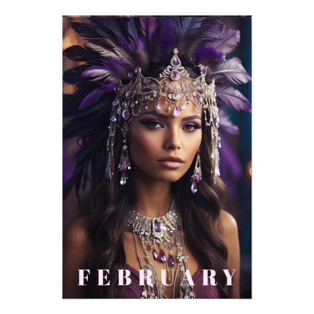 *~* FEBRUARY Headdress Boho AP53 AMETHYST Fotodruck (Vorne)