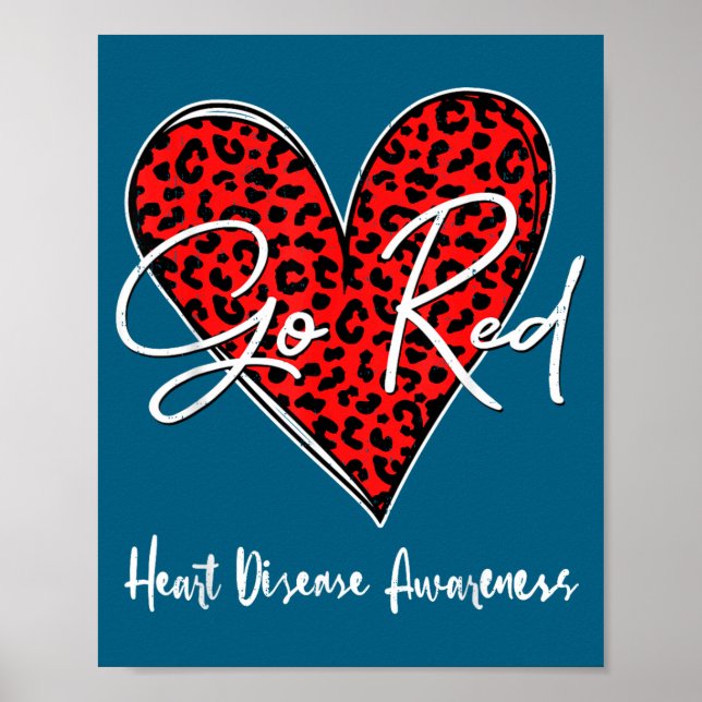February Is Red Heart Health Heart Disease Awarene Poster (Vorne)
