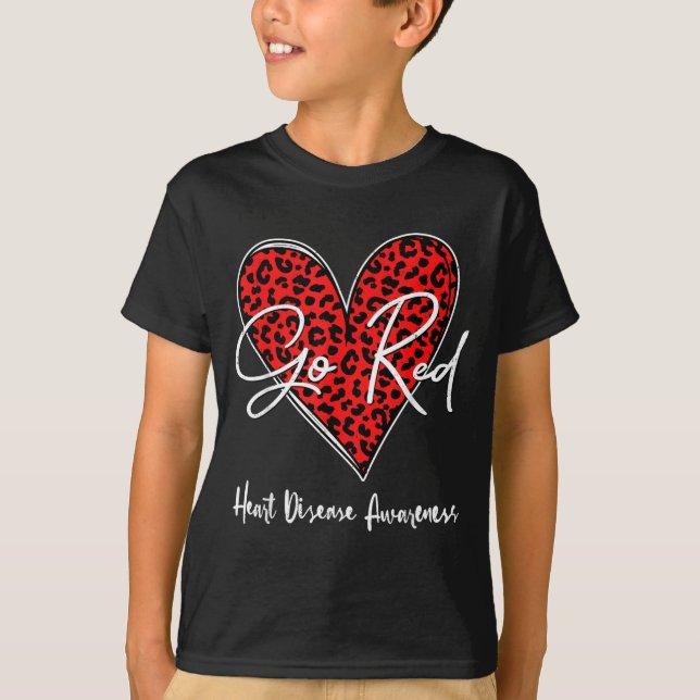 February Is Red Heart Health Heart Disease Awarene T-Shirt (Vorderseite)