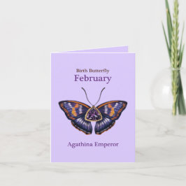 February Purple Agathina Emperor Butterfly Art Karte